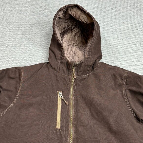 Berne Coat Womens Brown Quilted Lining Jacket Inner Pockets Hooded Full Zip 2XL - Picture 16 of 16